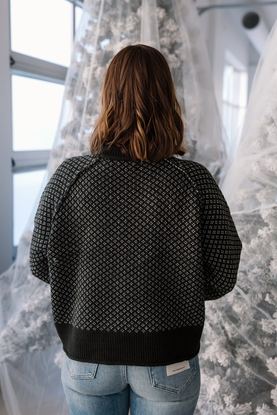 Jade Printed Sweater | Black/White