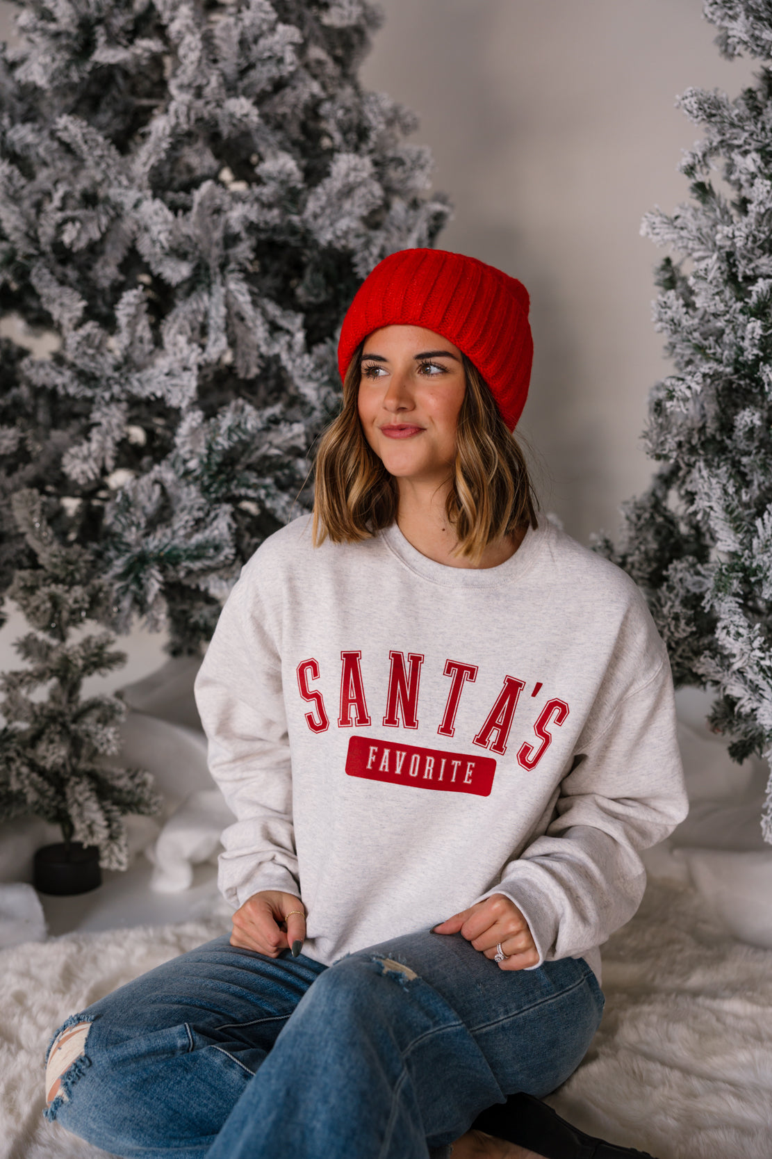 Santa's Favorite Crewneck | Oatmeal Heather