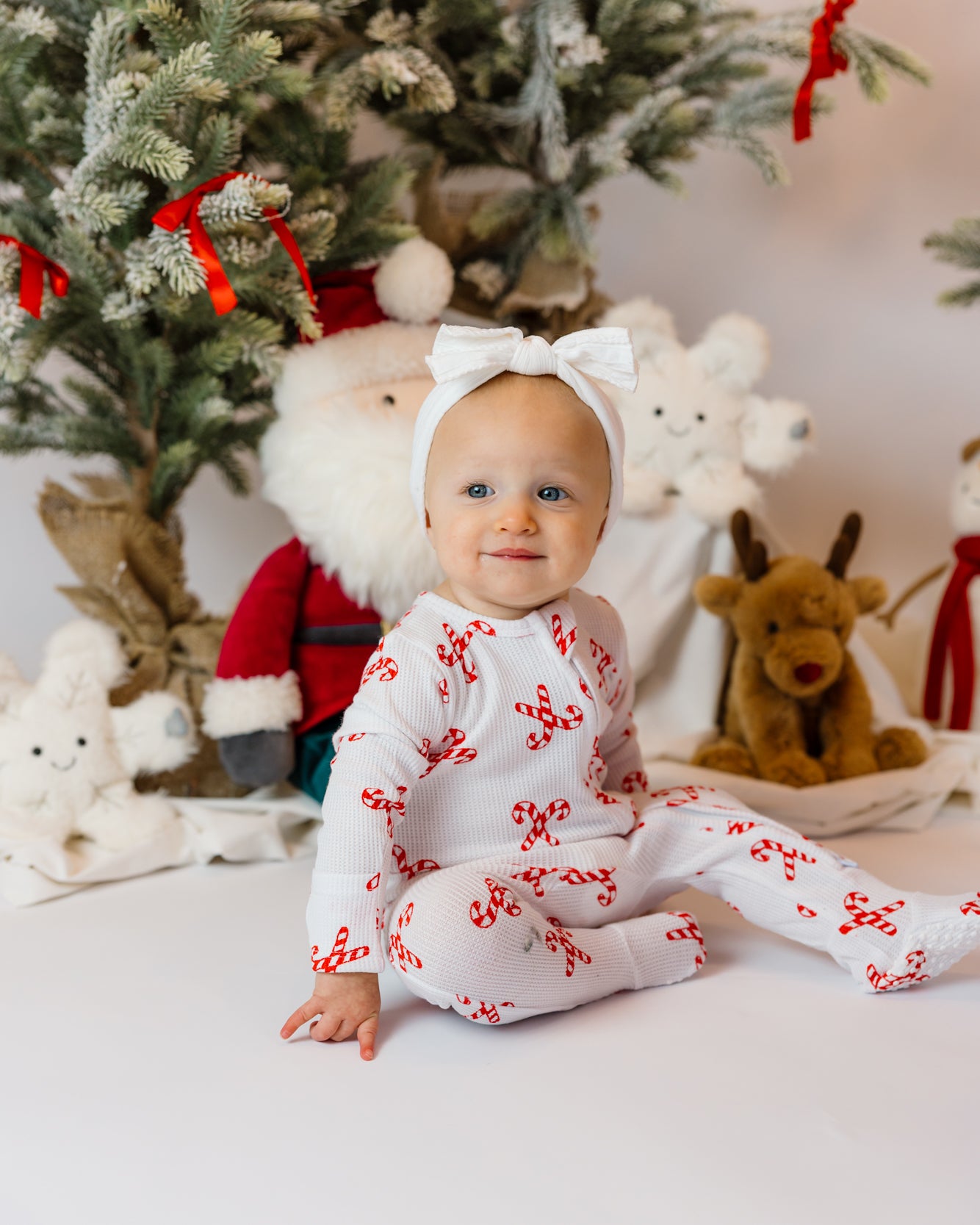 Angel Dear 2 Way Zipper Footie | Candy Canes