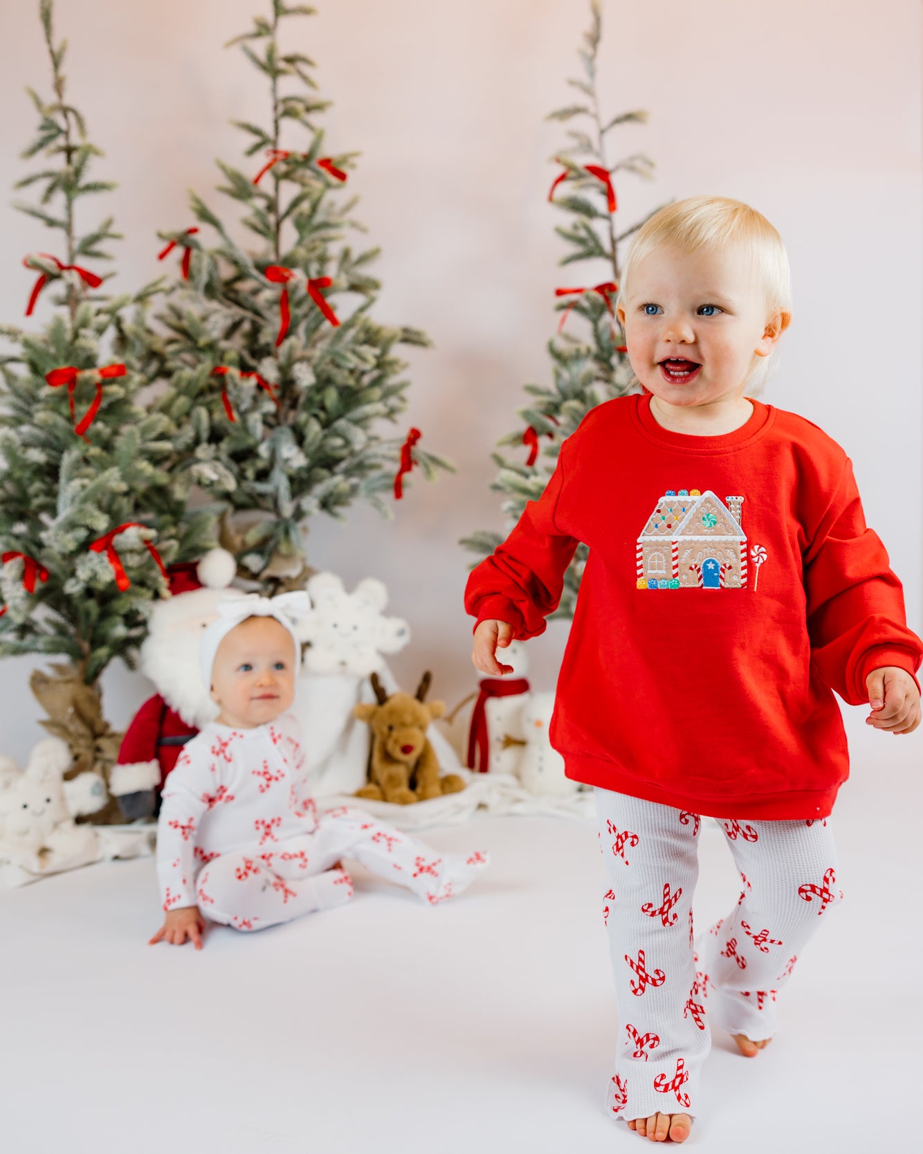 Angel Dear Puffy L/S Sweatshirt & Flared Pant | Candy Canes