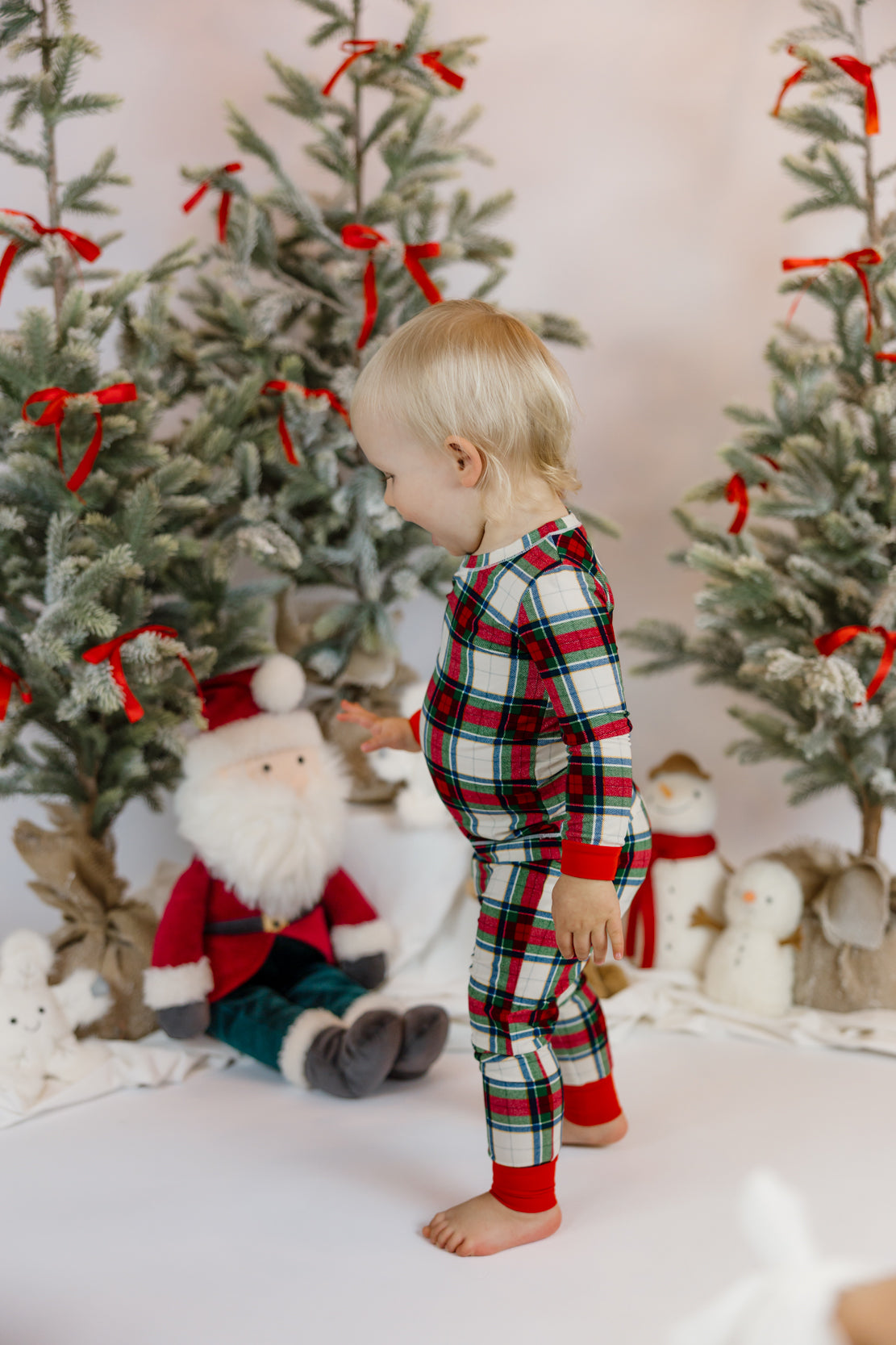 Angel Dear L/S Loungewear Set | Holiday Plaid
