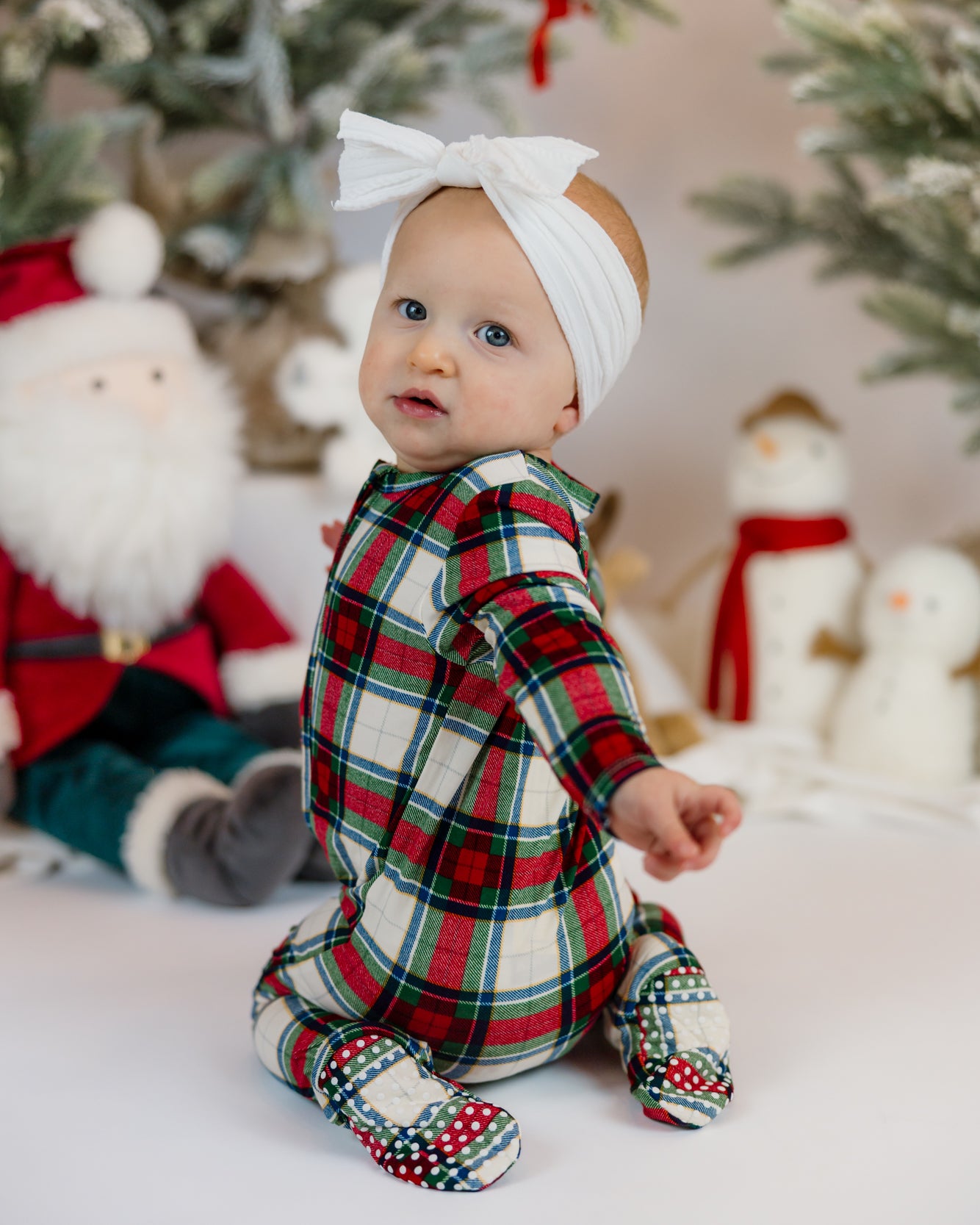 Angel Dear 2 Way Zipper Footie | Holiday Plaid