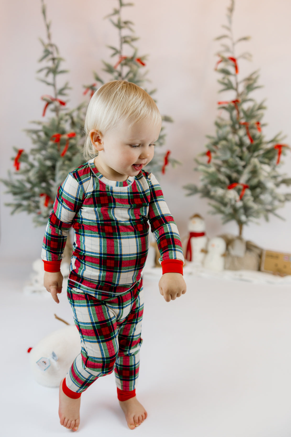 Angel Dear L/S Loungewear Set | Holiday Plaid