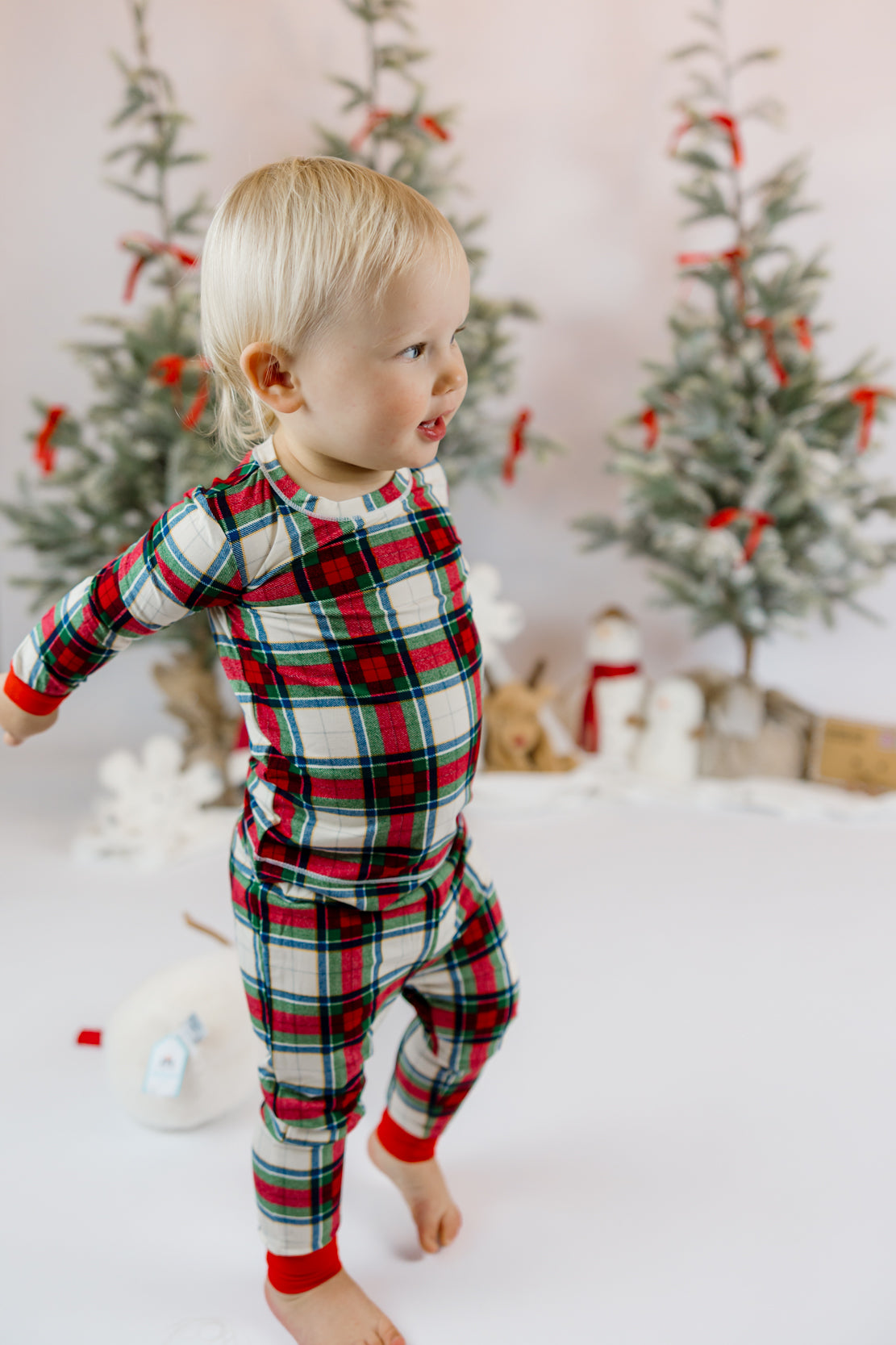 Angel Dear L/S Loungewear Set | Holiday Plaid