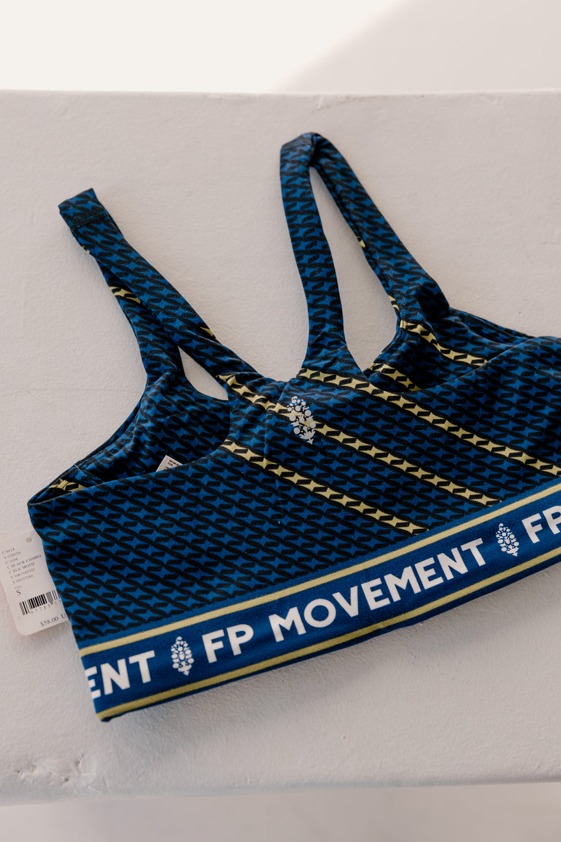 Logo Never Better Square Neck Bra | Black Combo