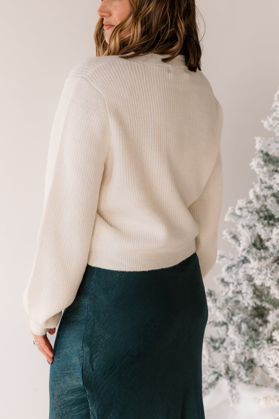 Lily Sparkly Bow Embellished Cardigan | Cream