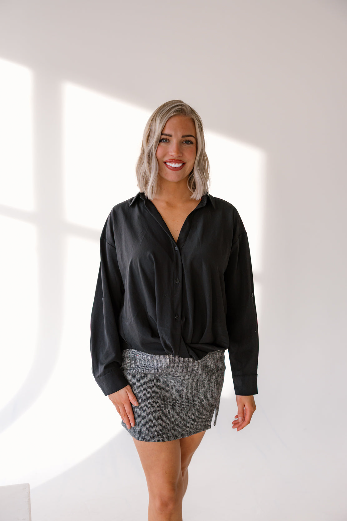 Patti Button Down Blouse | Black
