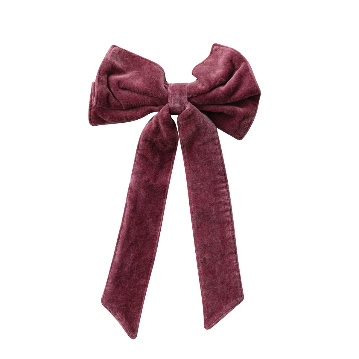 XT1516 Cotton Velvet Clip on Bow | Burgundy