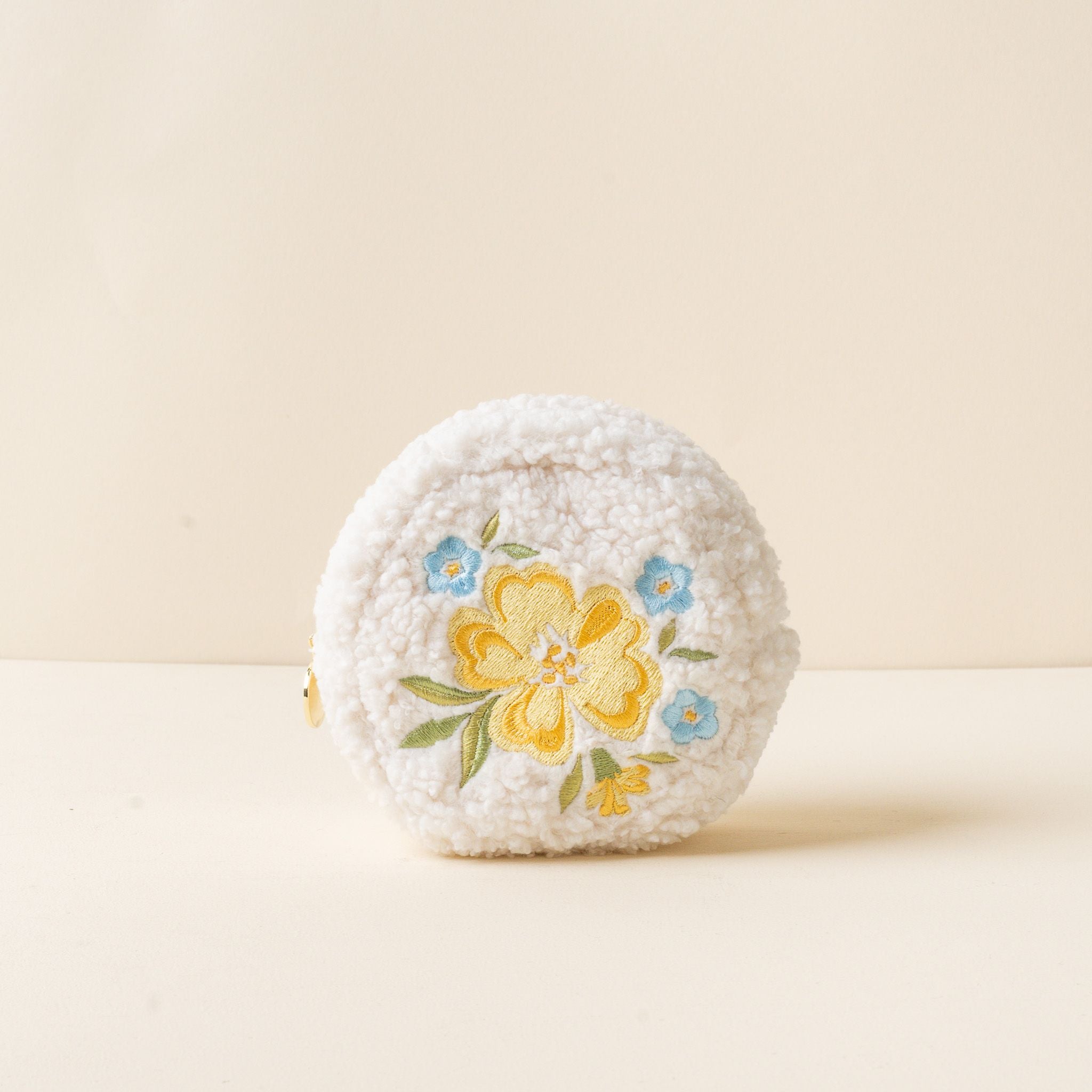 Teddy Pouch Circle | Dainty Floral Yellow