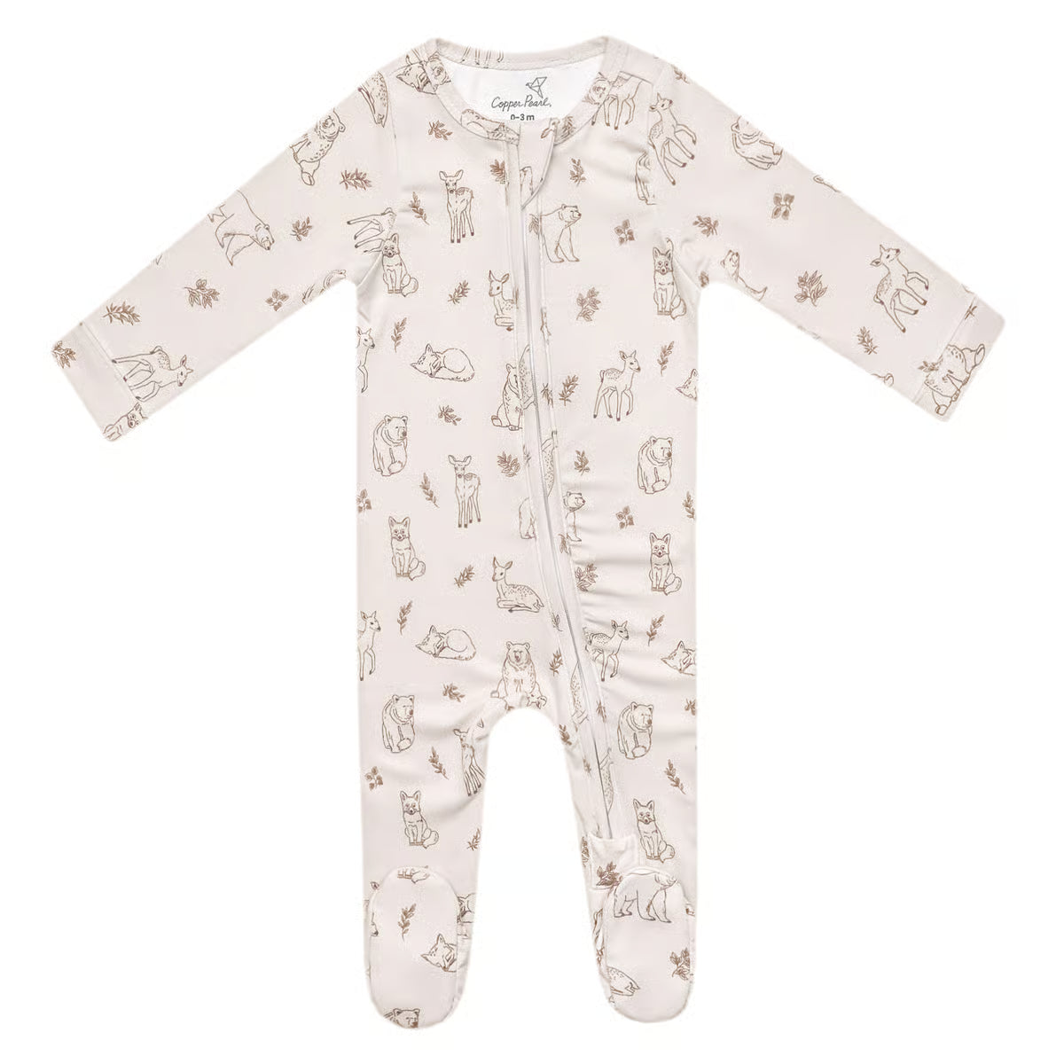 Copper Pearl Zip Up Footie | Dylan