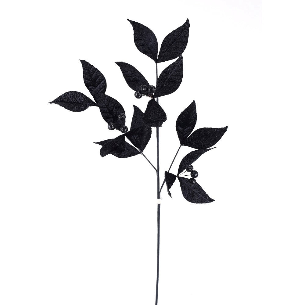 104214 Velvet Laurel Leaves Spray