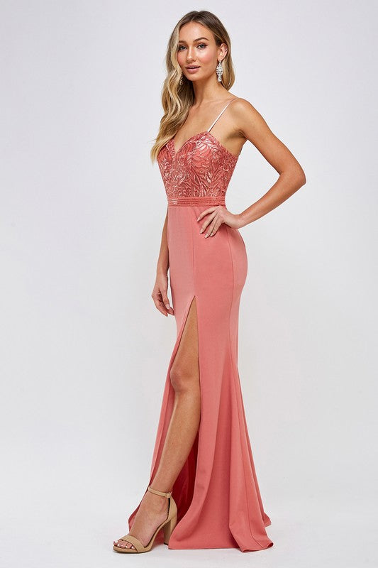 Load image into Gallery viewer, MF227 Prom Dress Dusty Rose, Emerald

