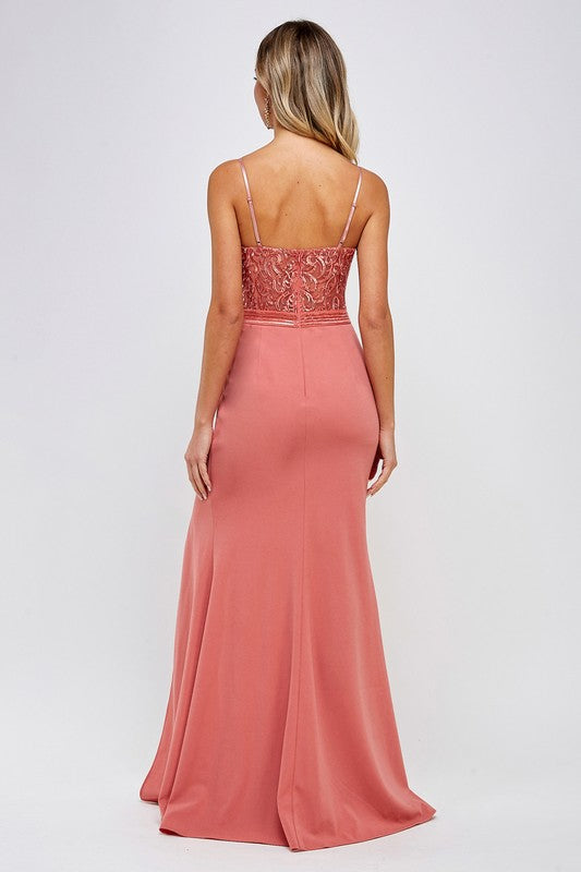 Load image into Gallery viewer, MF227 Prom Dress Dusty Rose, Emerald
