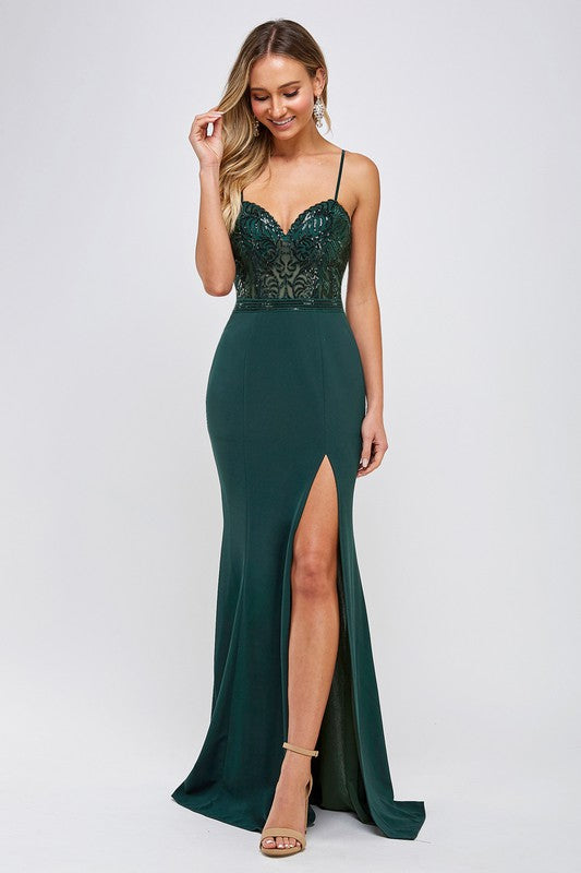 MF227 Prom Dress Dusty Rose, Emerald