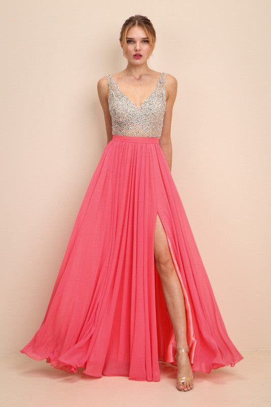 W19230 Prom Dress Coral