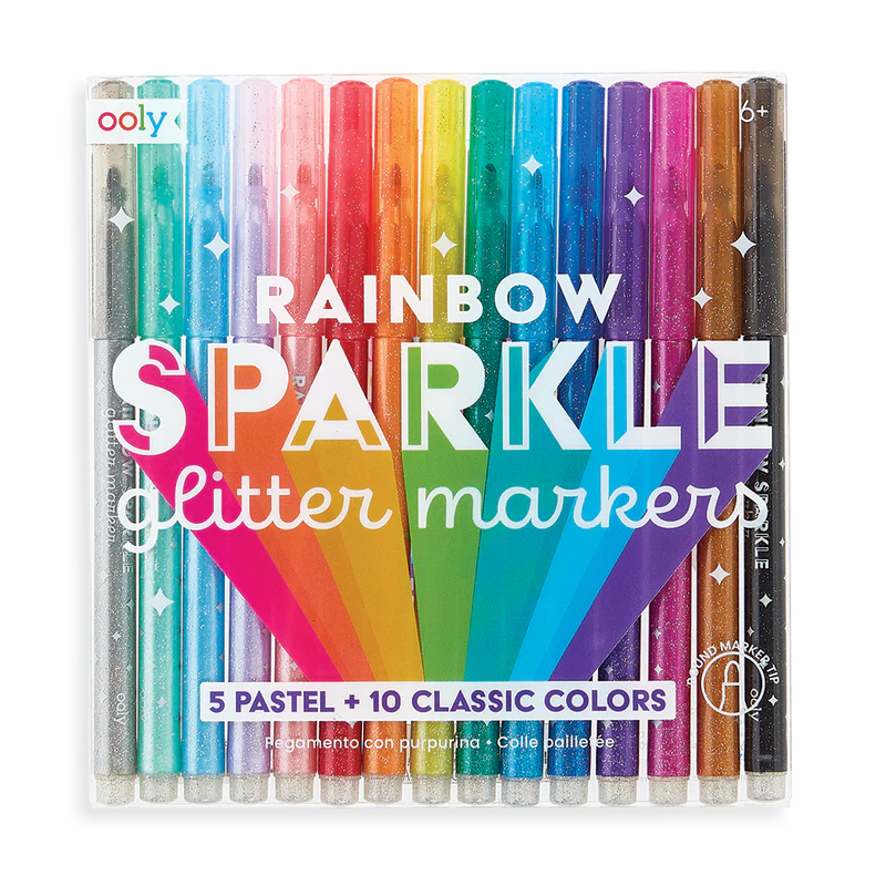 Rainbow Sparkle Glitter Markers