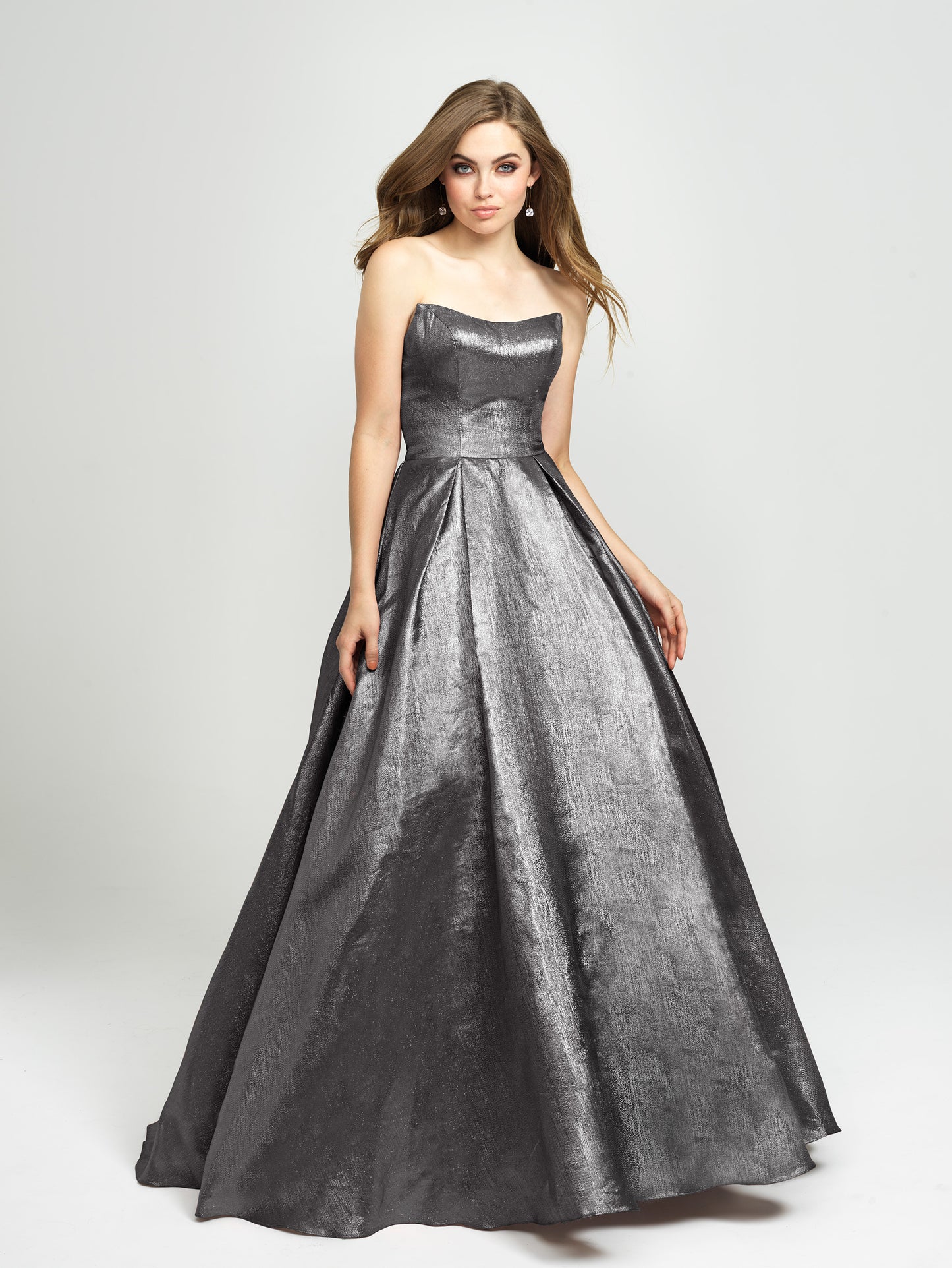 Load image into Gallery viewer, 19-111 Prom Dress Blush, Dark Grey, Turquoise
