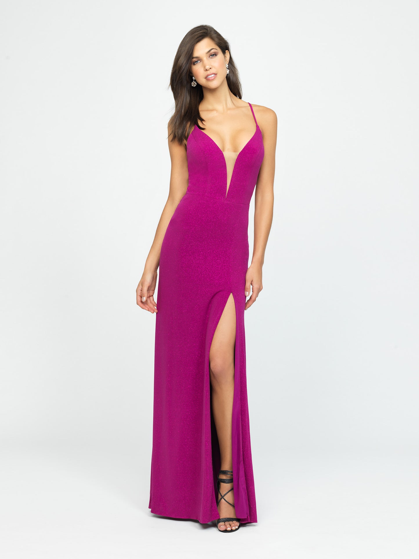 Load image into Gallery viewer, 19-154 Prom Dress Fuchsia
