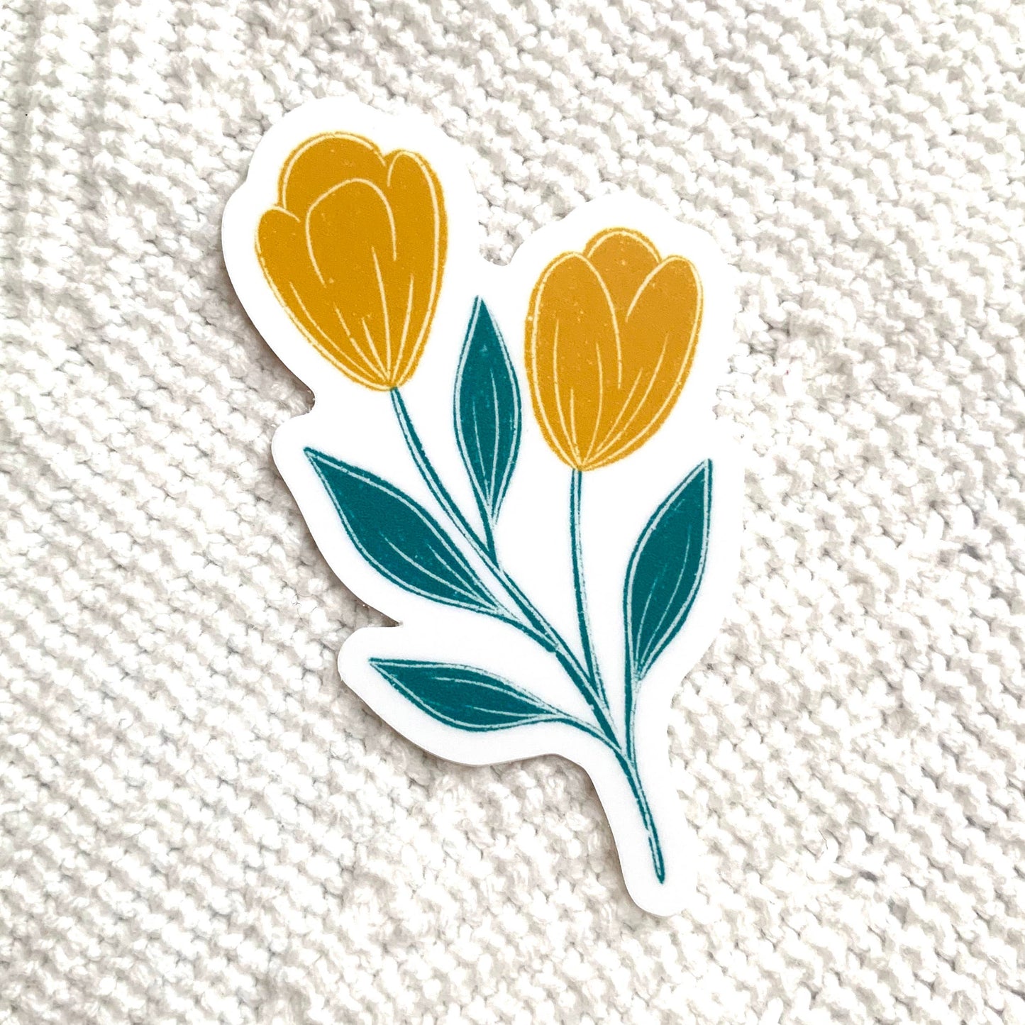Yellow & Blue Tulips Sticker