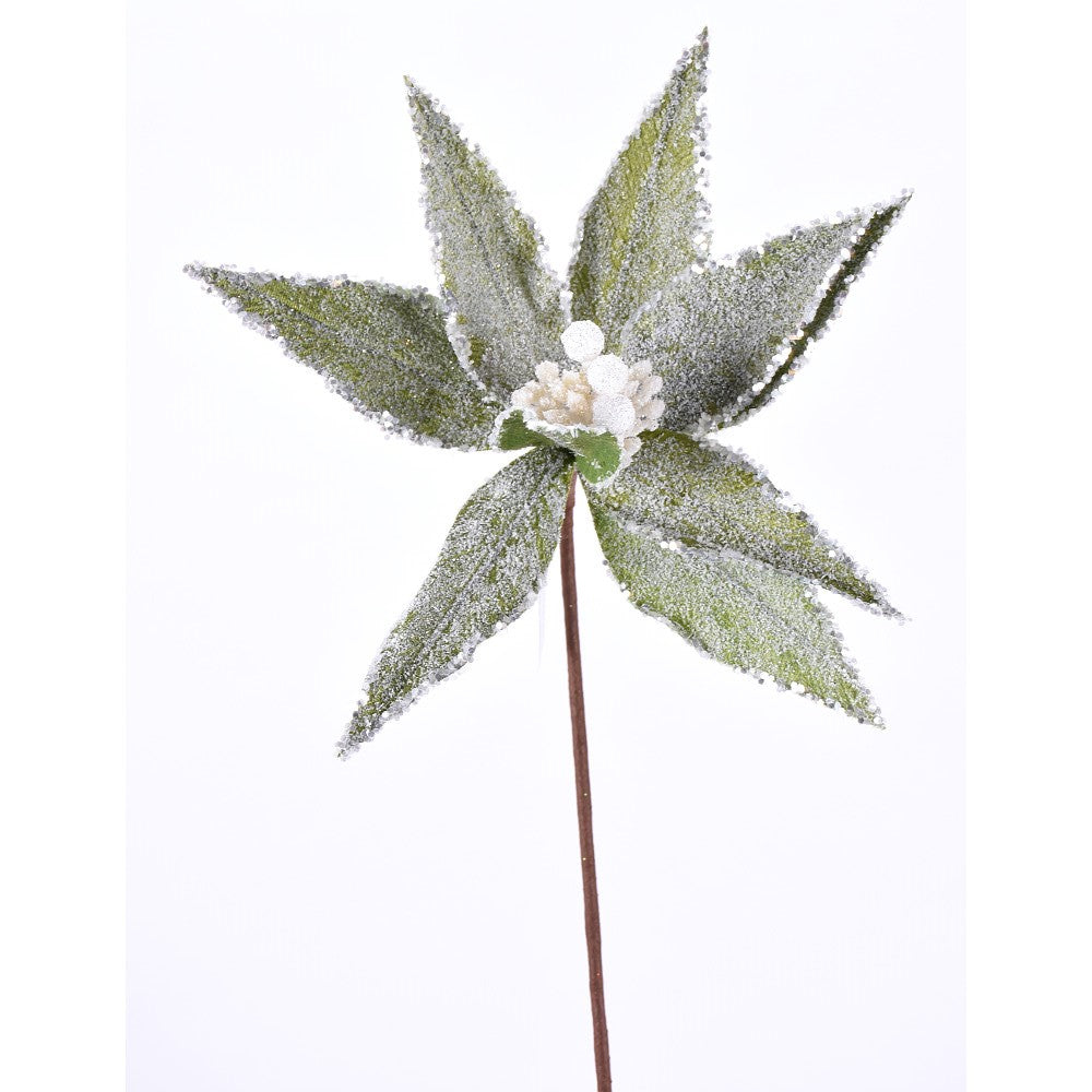 271791 23" Frosted Poinsettia Stem