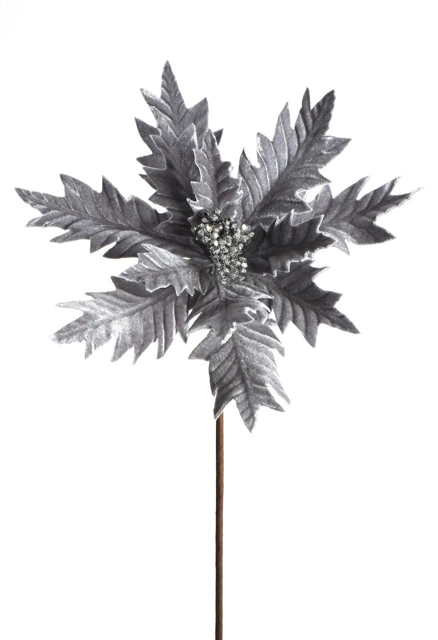282039 22" Velvet Snowflake Poinsettia