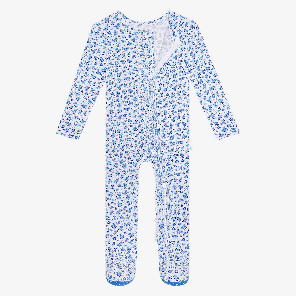 Posh Peanut Andina Ruffled Zippered Footie