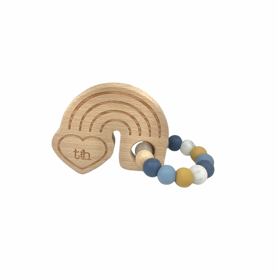 Rainbow Wooden Teether | Navy