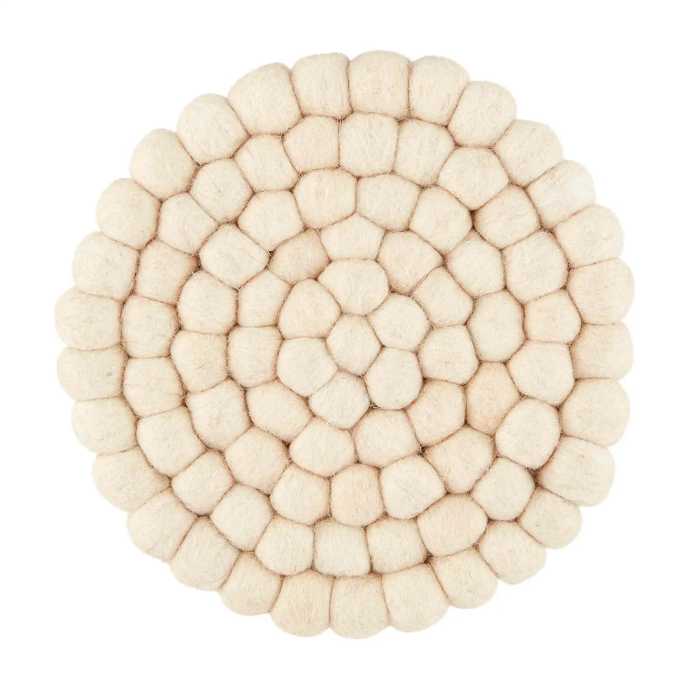 White Felted Wool Trivets