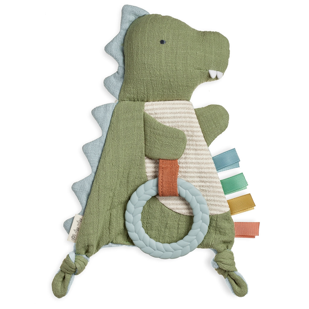 Bitzy Crinkle Dino Sensory Toy W Teether