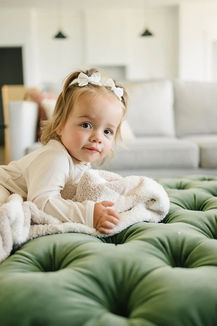 Taupe Checkered Plush Blanket | Lovey 15x20