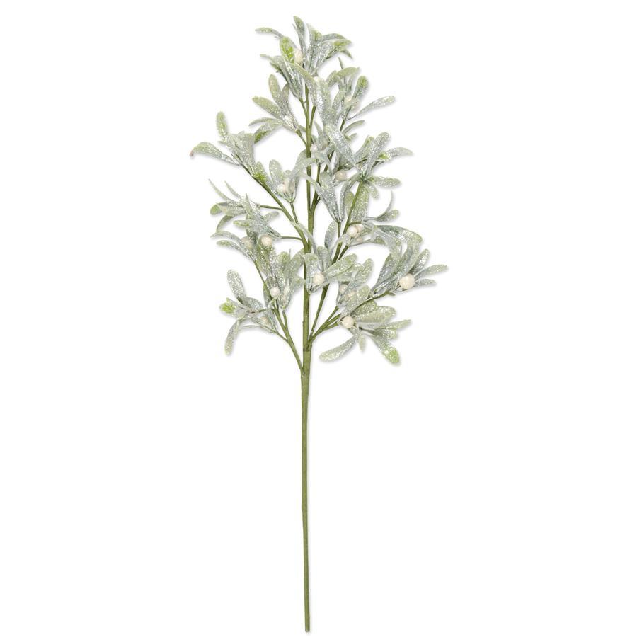 Glittered Mistletoe Stem 24"