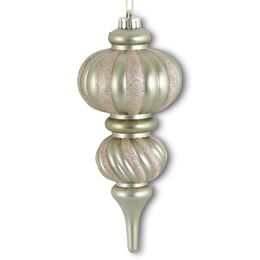 Gold/Champ Glittered Striped Finial 28.5