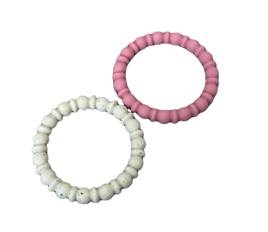 Teething Bracelet Set | Dusty Rose/Navajo Speckled