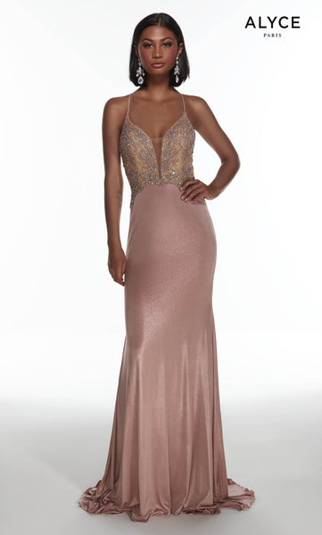 blue dress for baby girl Alyce 60967 Prom Dress - Cameo-Pink