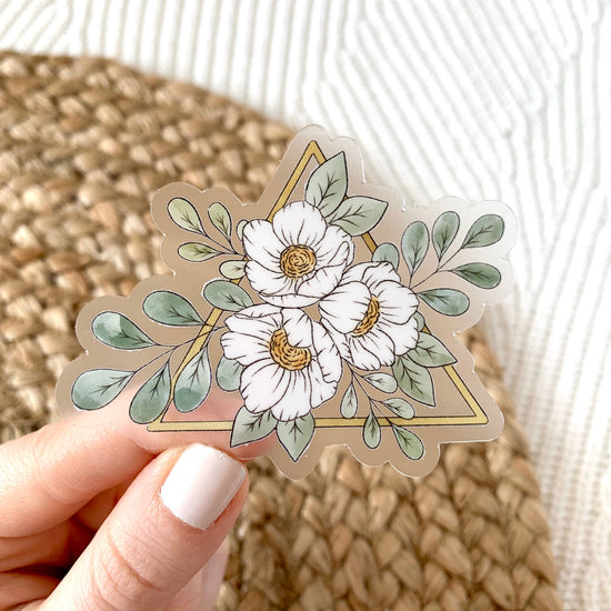 Gold Triangle Floral Sticker
