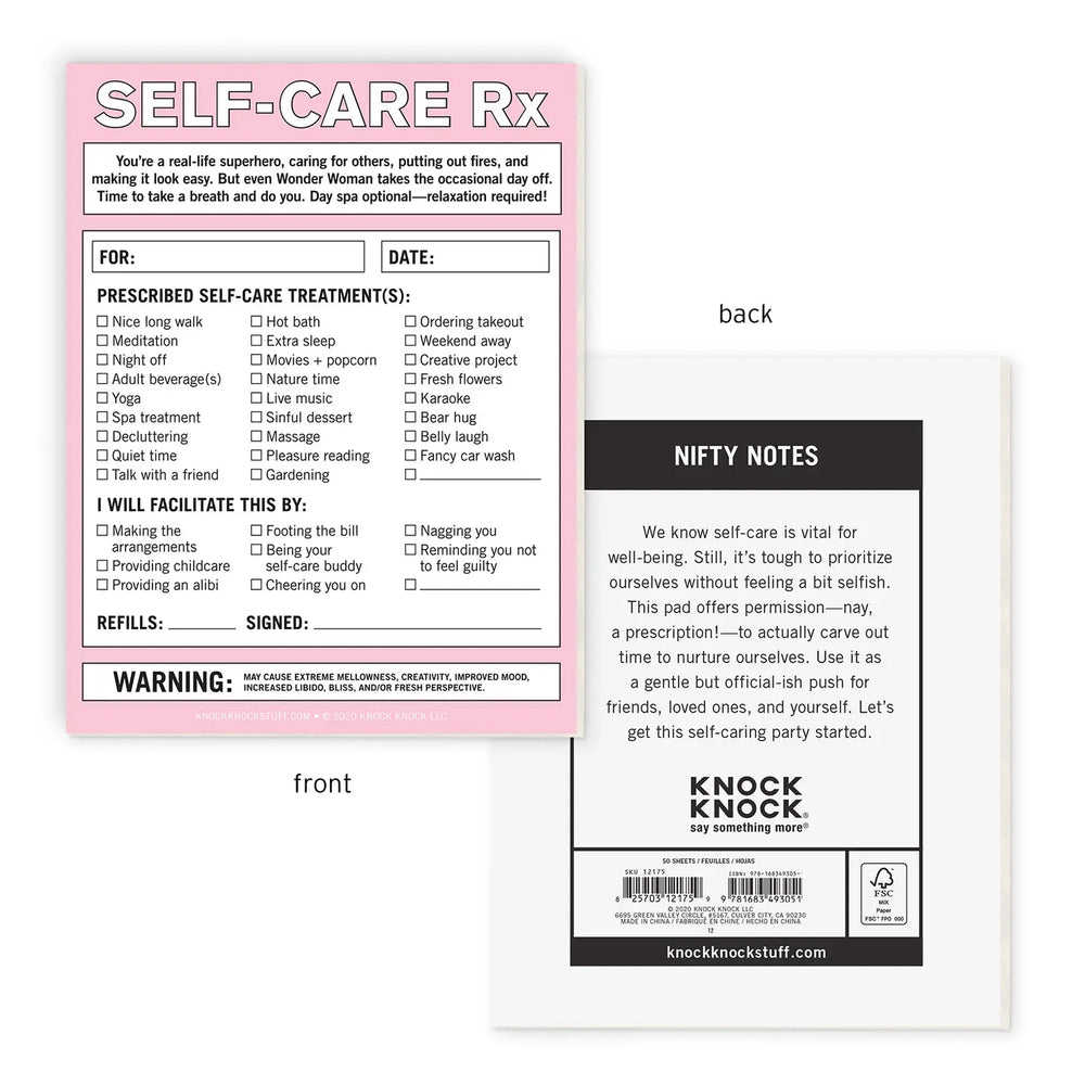 
                      
                        Self-Care RX Nifty Note
                      
                    