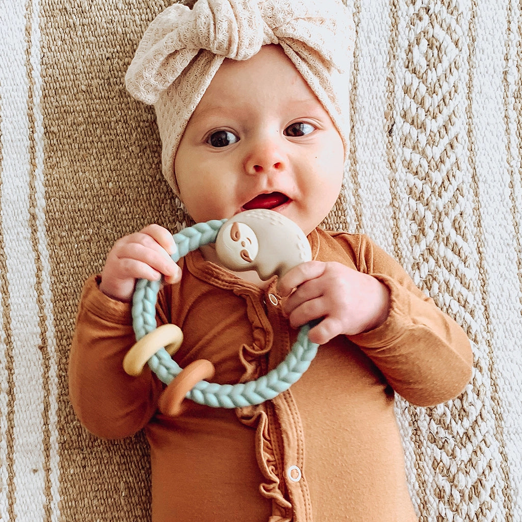 Ritzy Rattle Silicone Teether | Sloth