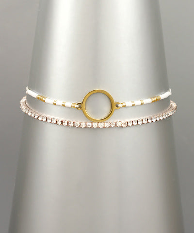 Circle Bead & Crystal Bracelet AA78624-001