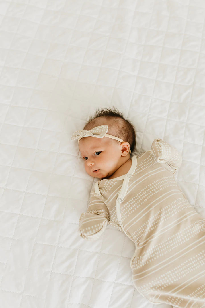 Copper Pearl Bowtie Nylon Bow | Clay