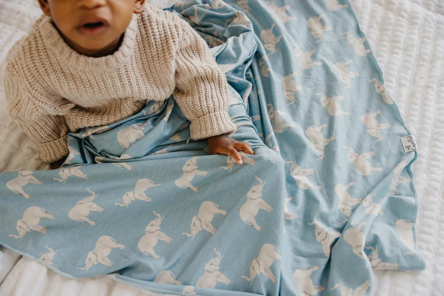 Copper Pearl Knit Swaddle Blanket Single | Peanut