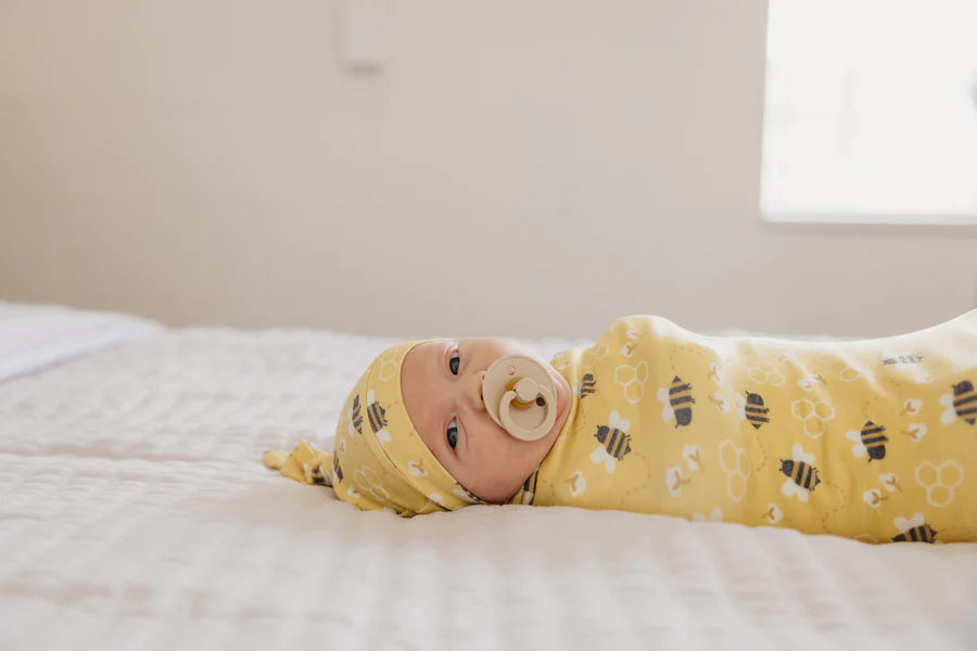 Copper Pearl Knit Swaddle Blanket | Honeycomb