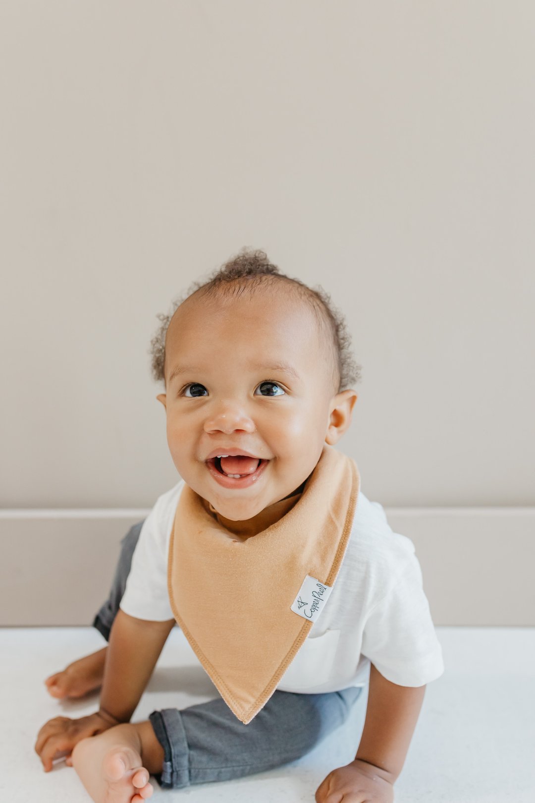 Copper Pearl Bandana Bib Set | Dune