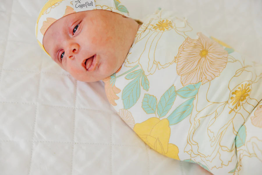 Copper Pearl Knit Swaddle Blanket Single | Rose