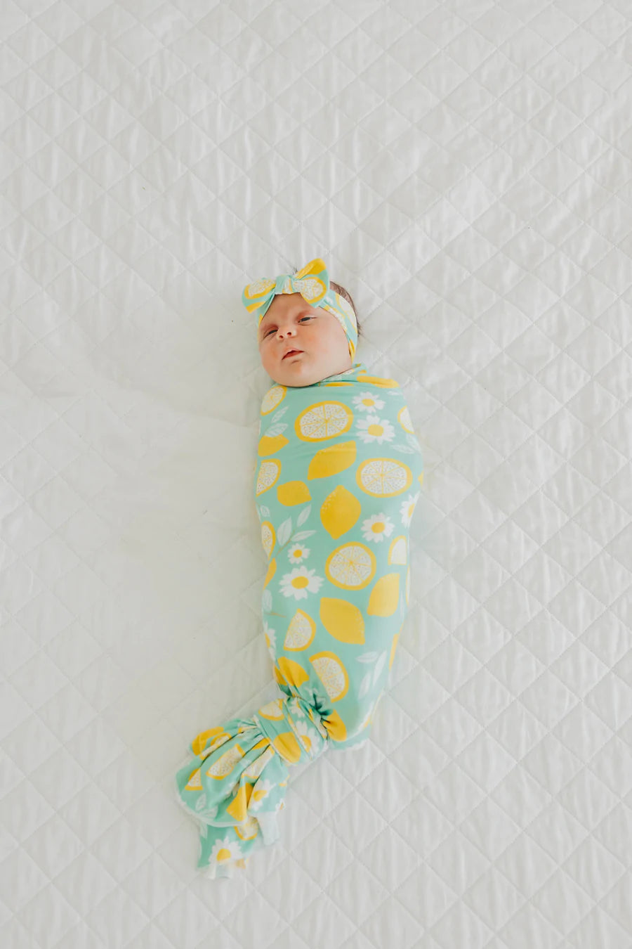 Copper Pearl Knit Swaddle Blanket Single | Lemon