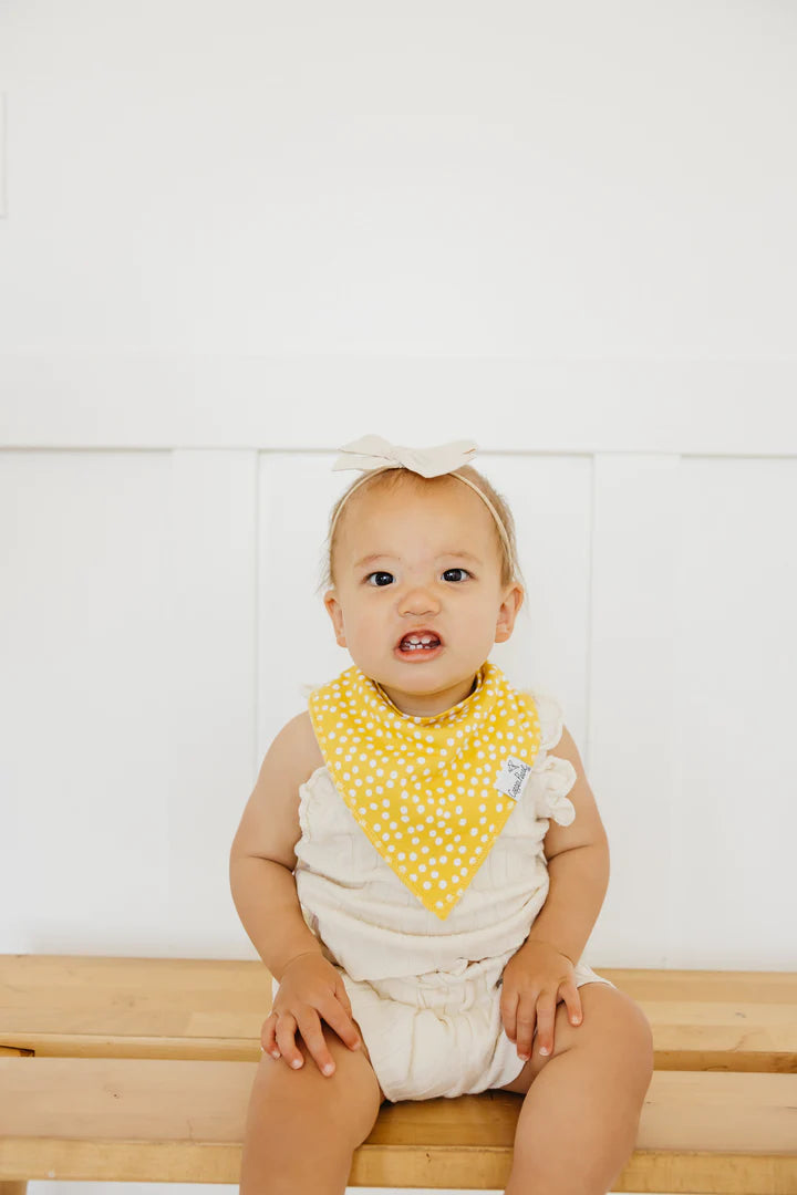 Copper Pearl Bandana Bib Set | Lemon