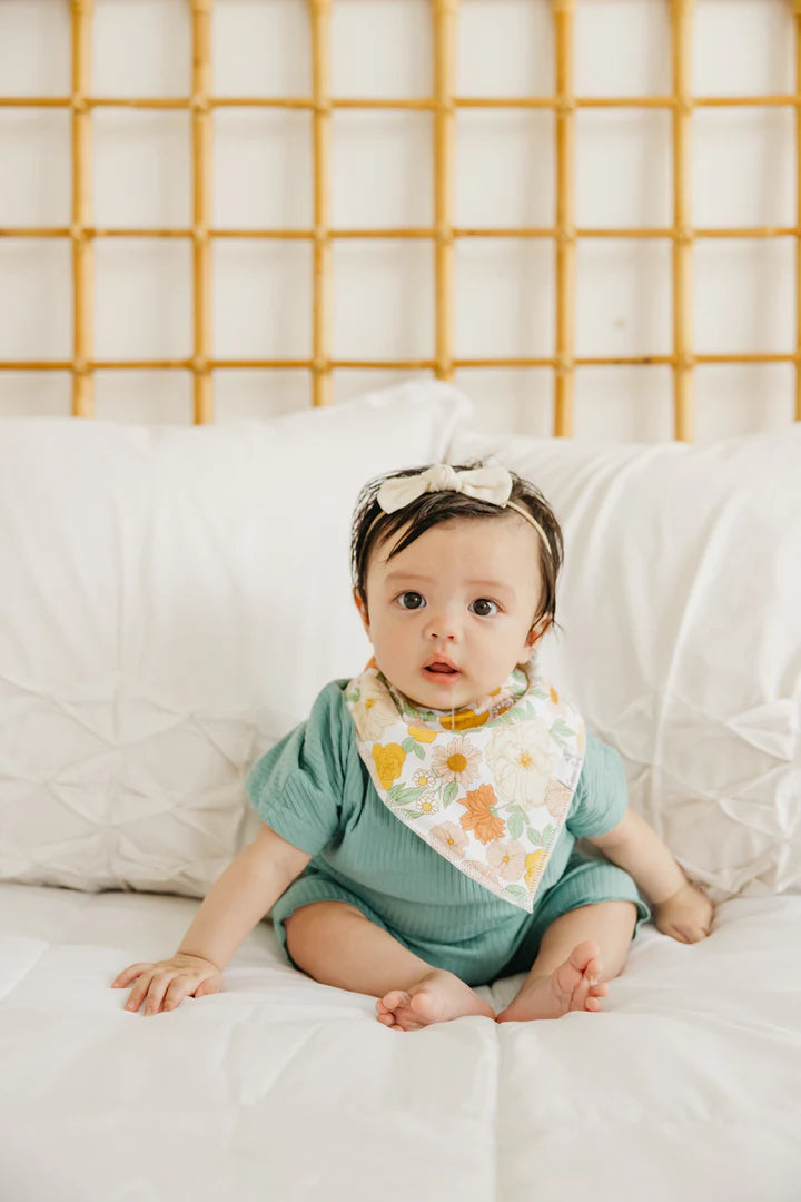 Copper Pearl Bandana Bib Set | Lemon