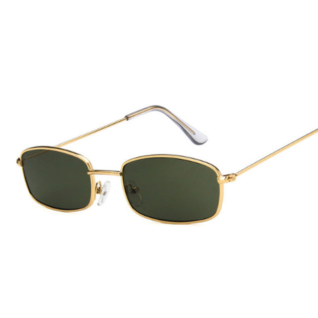 Rectangle Sunglasses | Gold/Green