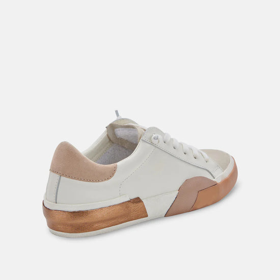 Zina Sneaker | White/Tan Leather