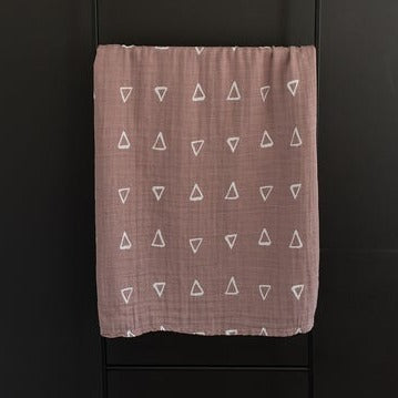 Blush Triangle Muslin Swaddle Blanket