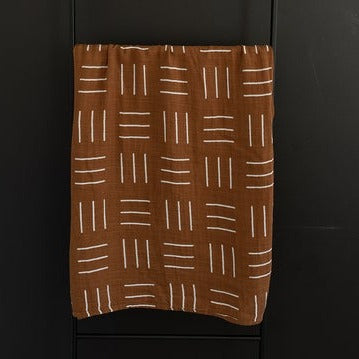 Muslin Swaddle | Mustard Mudcloth